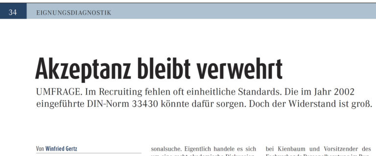Blog-Artikel: Eignungsdiagnostik - Akzeptanz bleibt verwehrt
