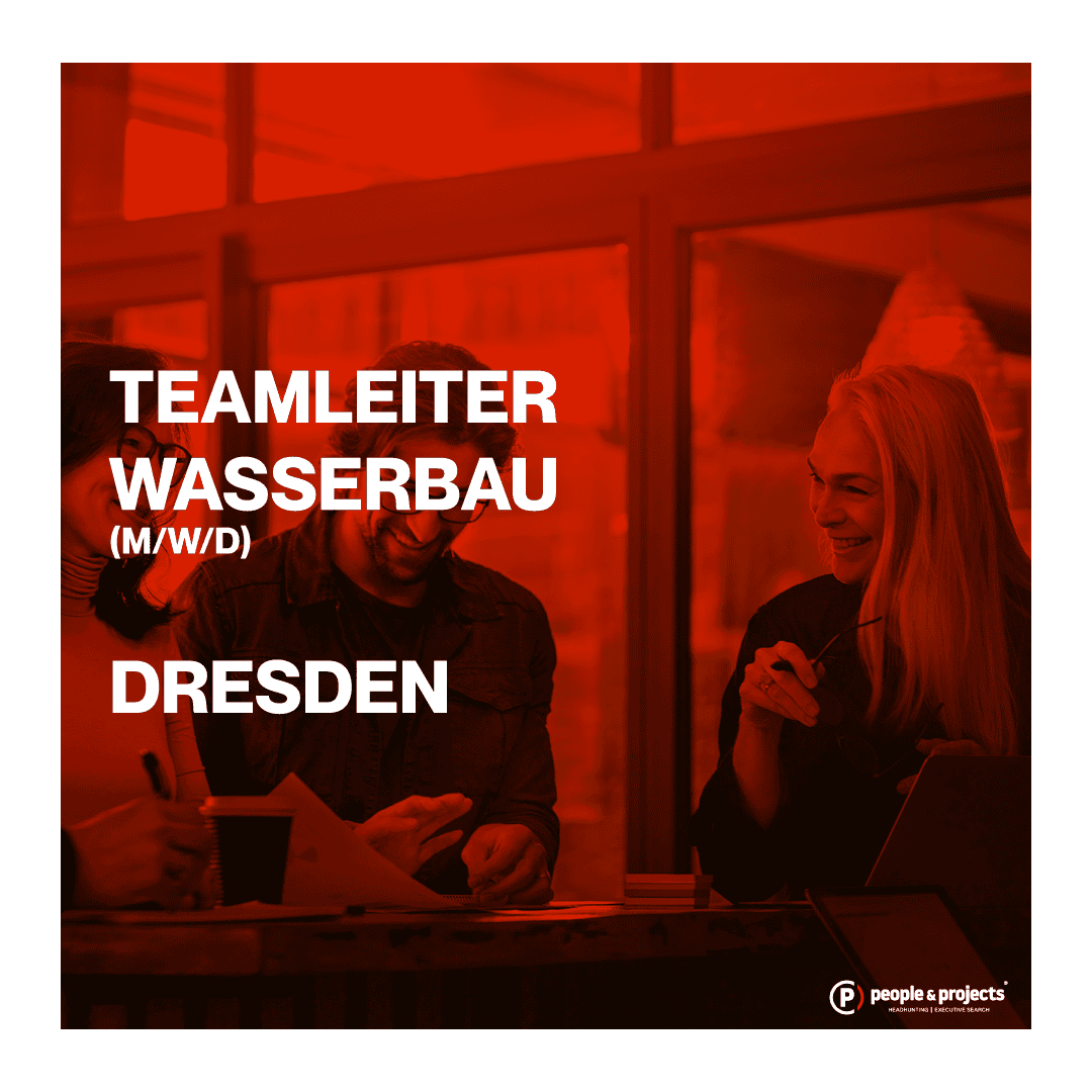 Bild: Teamleiter Wasserbau (m/w/d) in Dresden - Job Wasserbauingenieur Dresden 09/2025 | People & Projects e.K. Job Teamleiter Wasserbau in Dresden - Stellenangebot Teamleiter Wasserbau in Dresden